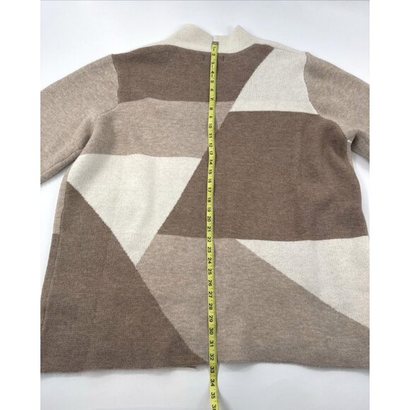Alfred Dunner Cardigan Sweater Womens 2X Soft Tan Open Front Pockets Boho Chic - Picture 8 of 9